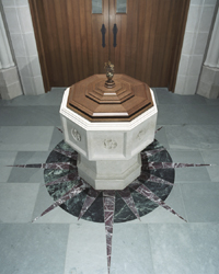 Raised Carrara Baptismal Font