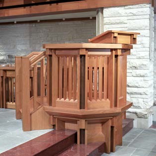 Transitional Wooden Pulpit
